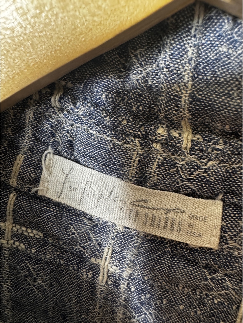 Free People x CP Shades Women’s 100% Linen Blue Print Dress Large - Picture 2 of 6